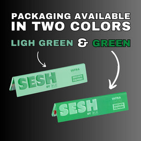 SESH Ultra Thin Brown Rolling Papers & Brown Wide Filter Tips Bundle