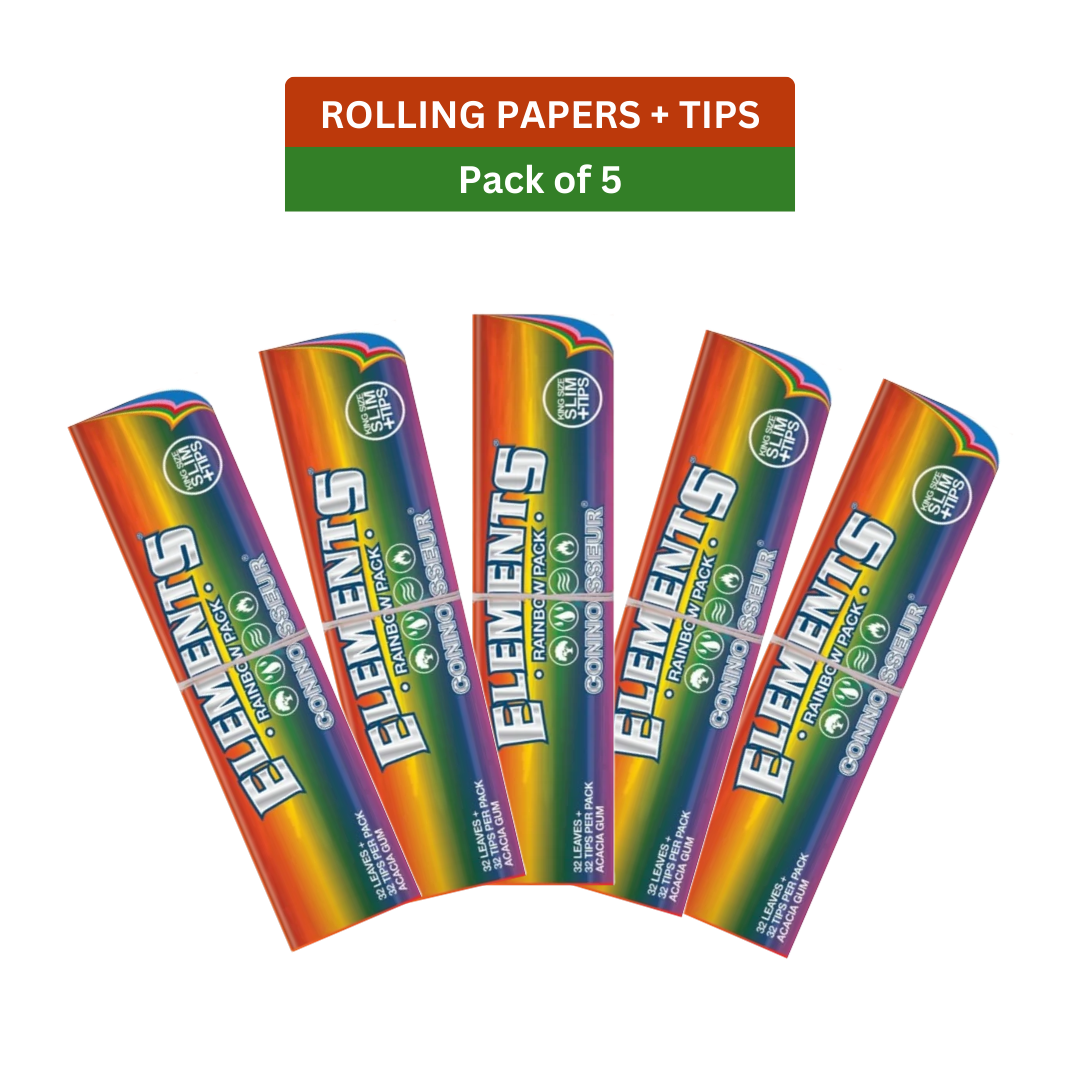 ELEMENTS RAINBOW CONNOISSEUR - KS SLIM + TIPS - 32 LEAVES