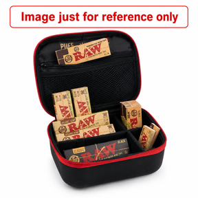 OutonTrip PUFF x RAW Pro Storage Organizer Case – Compact Protective Zipper Carrying Case with Elastic Holders & Organized Interior for Everyday Essentials, Black & Red