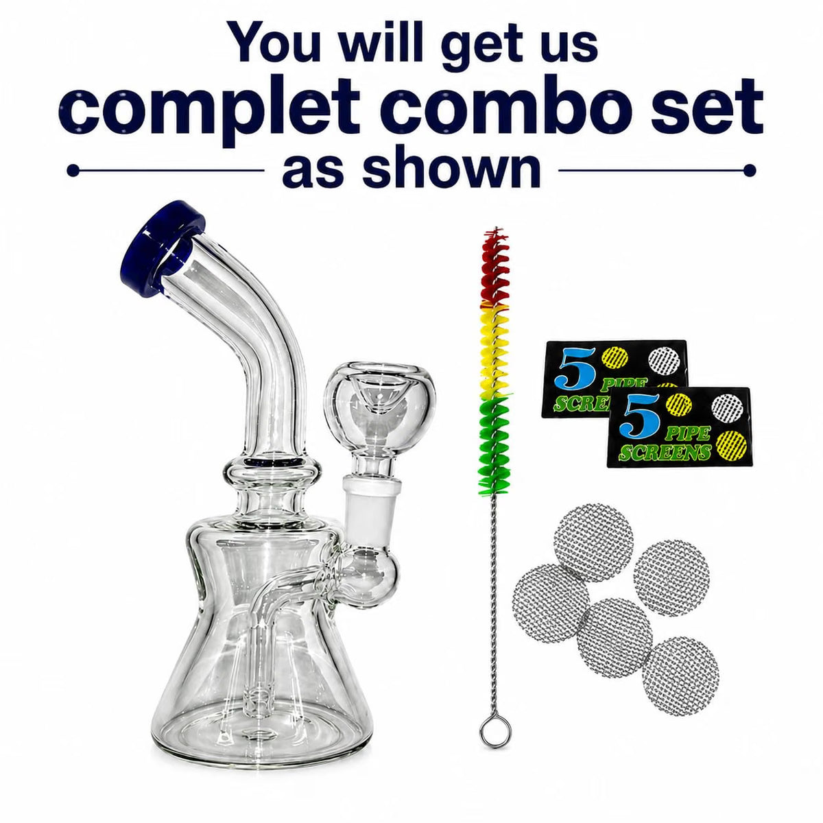 7 Inch Bulbous Funnel Assorted Colors Bong