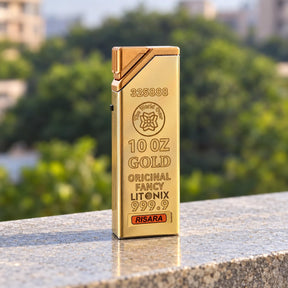 OutonTrip Premium Torch Jet Flame Lighter,Refillable , Golden Finish, Stylish Assorted Designs, Compact Portable Gas Lighter
