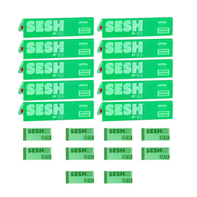 SESH Ultra Thin Brown Rolling Papers & Brown Wide Filter Tips Bundle