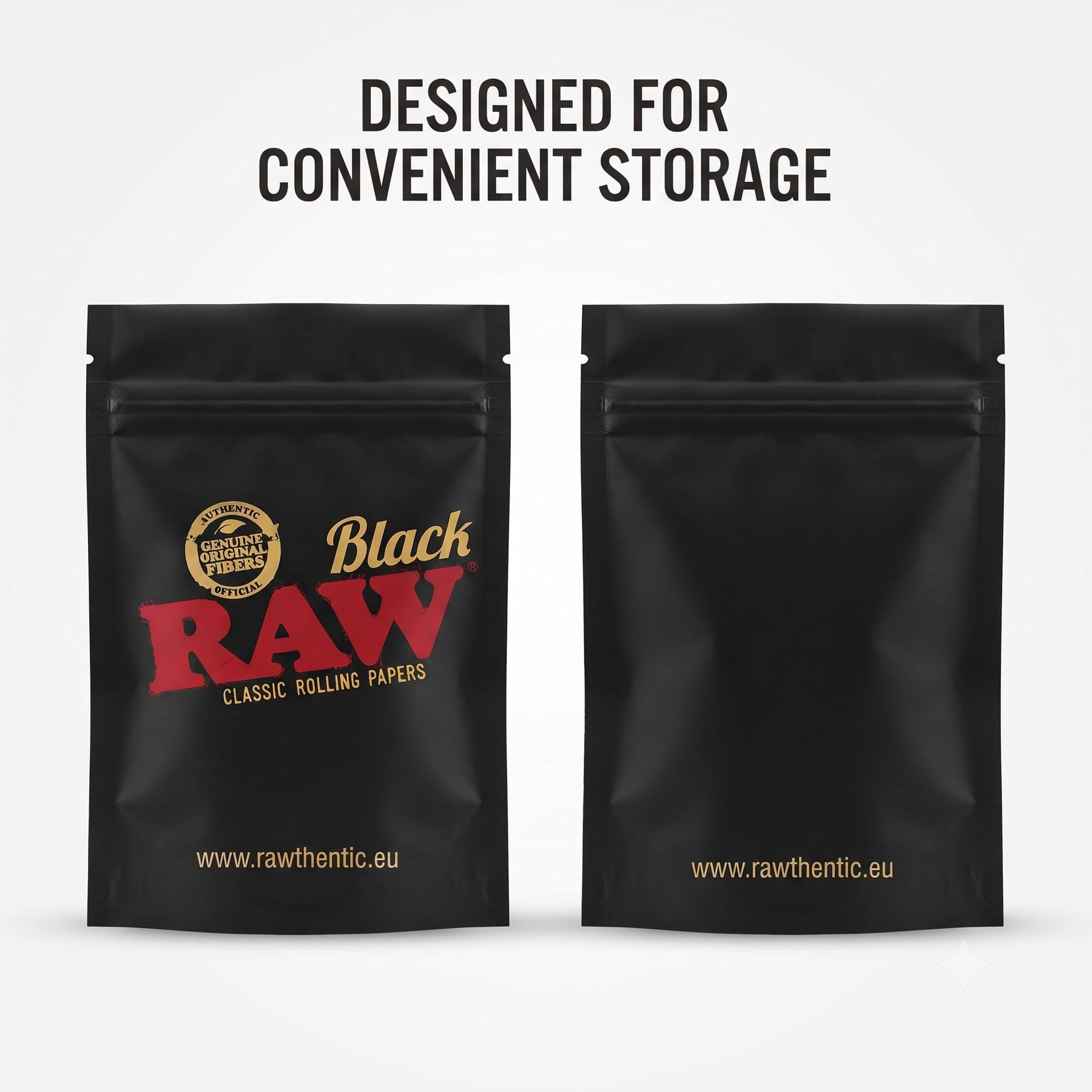 RAW Black Storage Pouch Medium | Reusable Zip Lock Pouch |152 x 102 mm