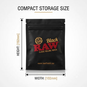 RAW Black Storage Pouch Medium | Reusable Zip Lock Pouch |152 x 102 mm