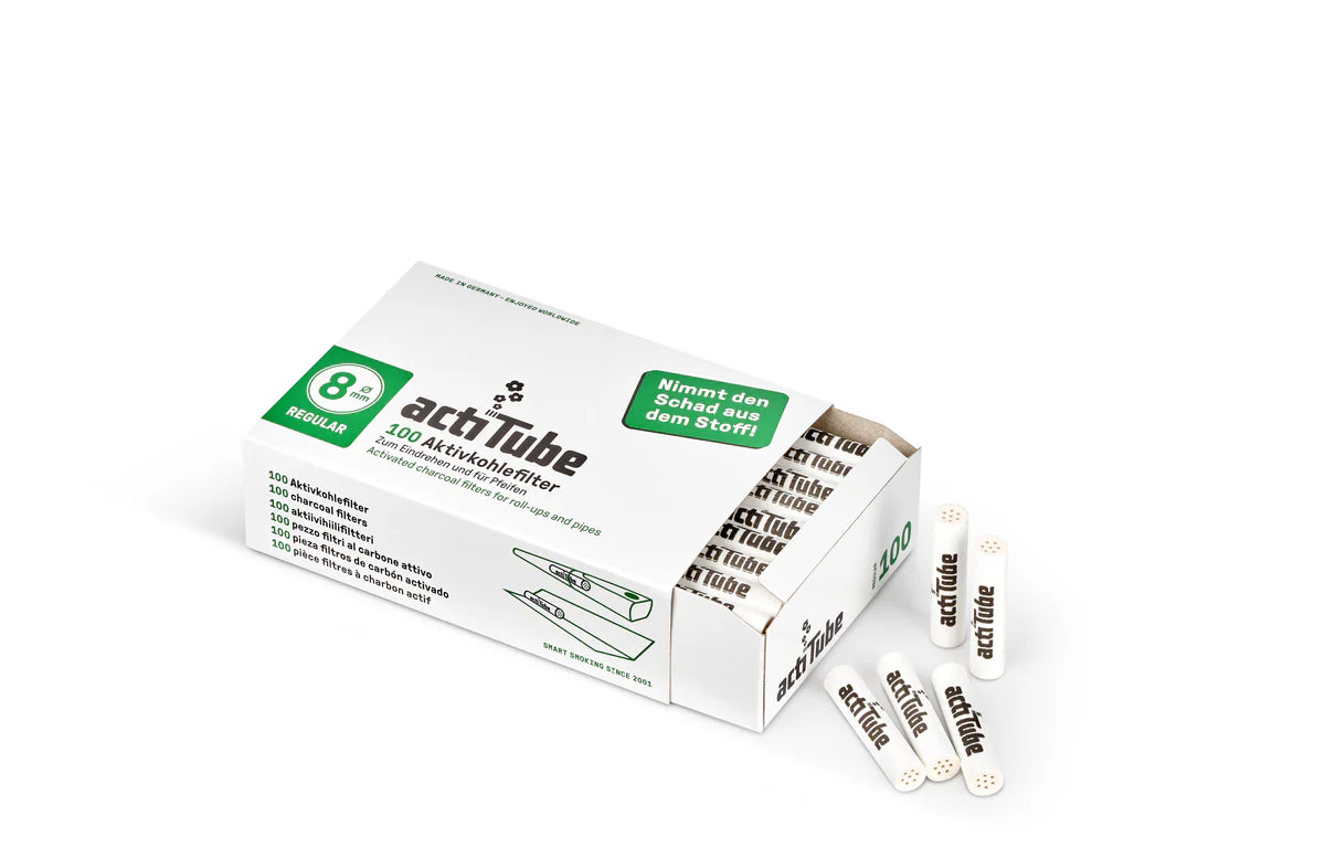 actiTube 8MM Activated Charcoal Regular Filters - 100 Tips