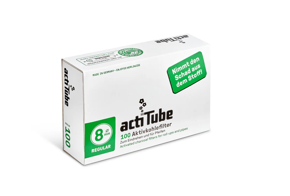 actiTube 8MM Activated Charcoal Regular Filters - 100 Tips