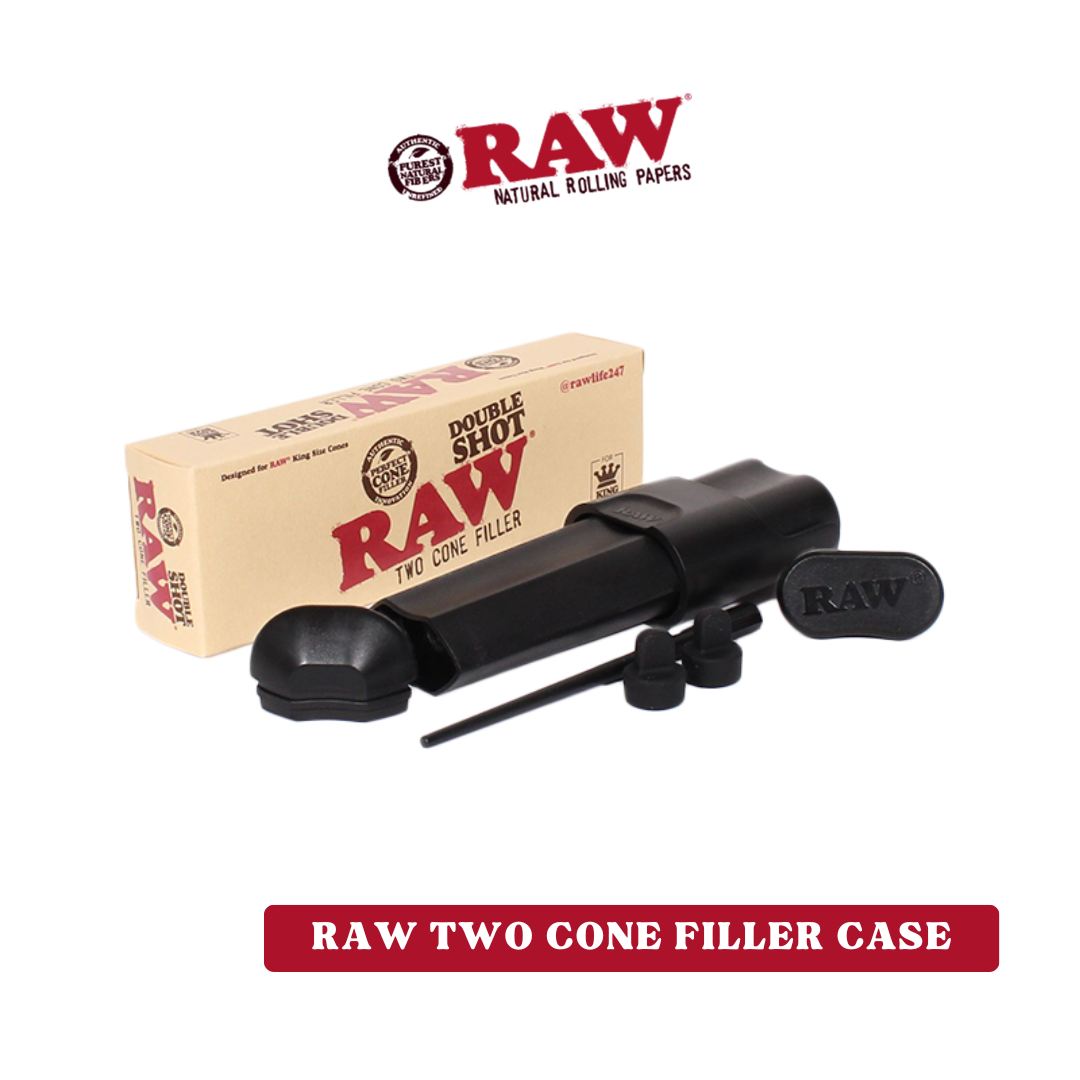 RAW Double Shot – 2 Cone Filler & Travel Case – Slim, Pocket-Friendly Design