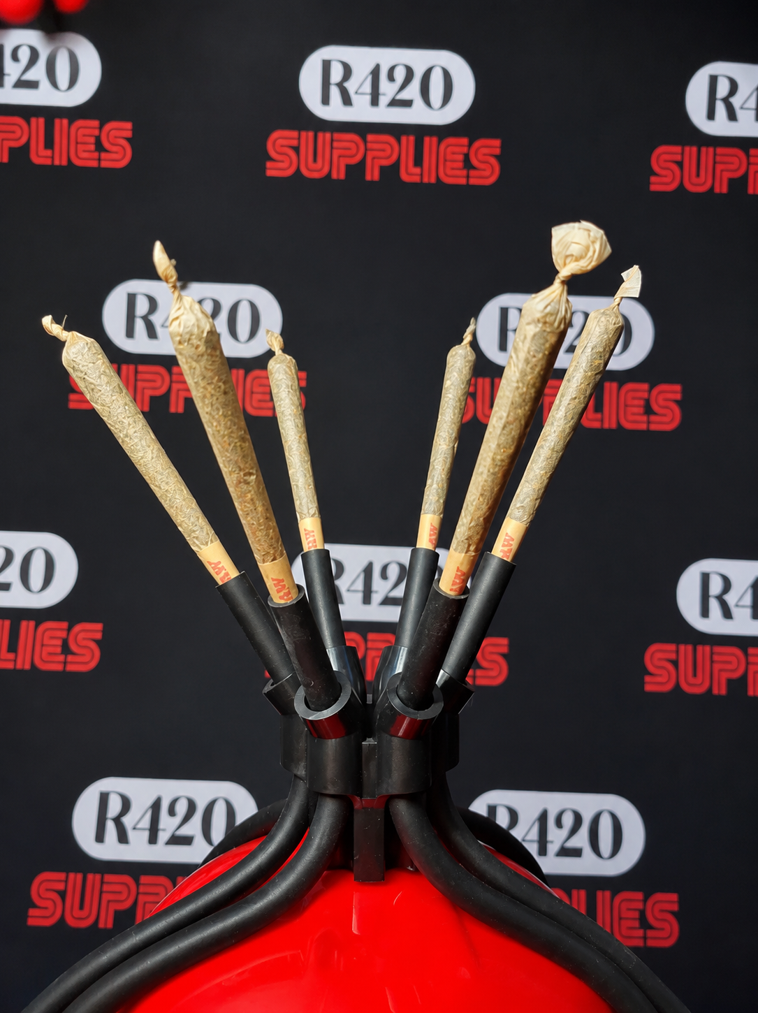RAW Fireblazer Cone Helmet – Holds 6 Pre-Rolled Cones | Novelty Display Helmet Red Collectible Party Accessory