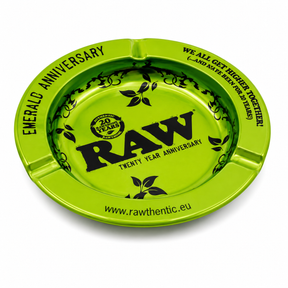 RAW Emerald 20th Anniversary Round Metal Ash Tray | Premium Metal Ashtray
