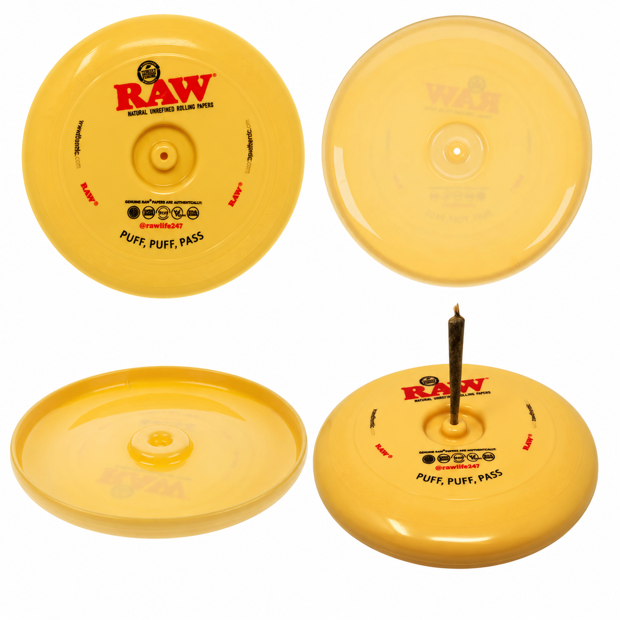 RAW Frisbee Flying Disc with Cone Holder | Flying Disc Rolling Tray|