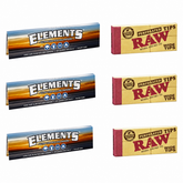 Elements Rolling Paper with RAW Wide Perforated Tips - Set of 6
