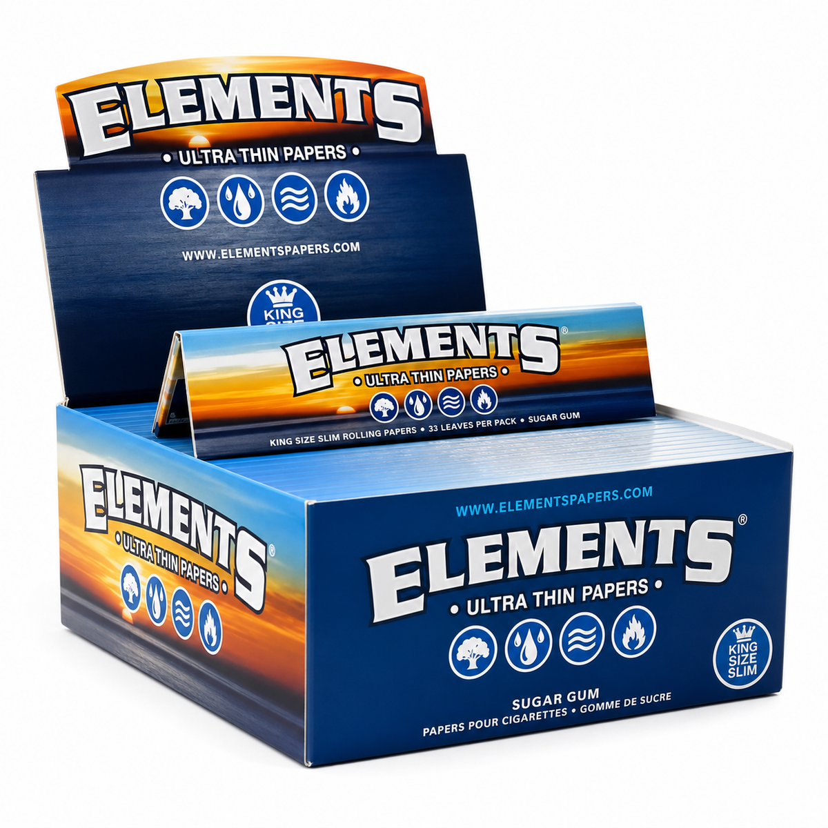 ELEMENTS Rolling Paper King Size Slim Box