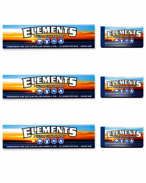 Elements rolling paper + Elements wide paper tips/roach - Set Of 6