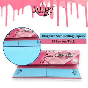 Juicy Jay’s Connoisseur King Size Rolling Papers & Tips- COTTON CANDY