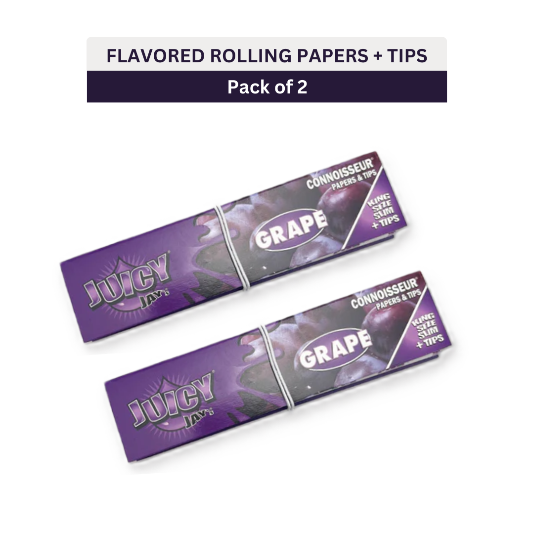 Juicy Jay’s Connoisseur King Size Rolling Papers & Tips- GRAPE