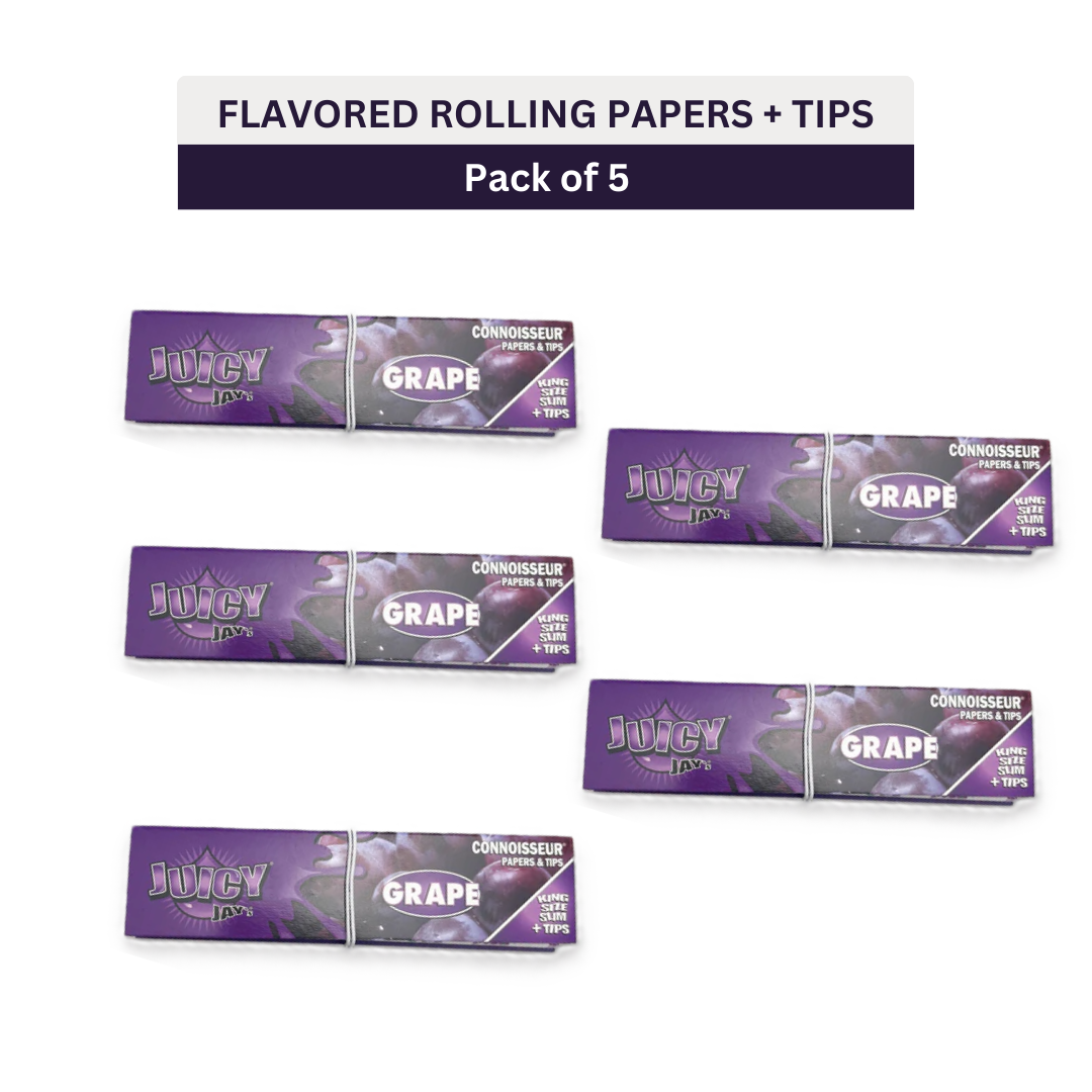 Juicy Jay’s Connoisseur King Size Rolling Papers & Tips- GRAPE