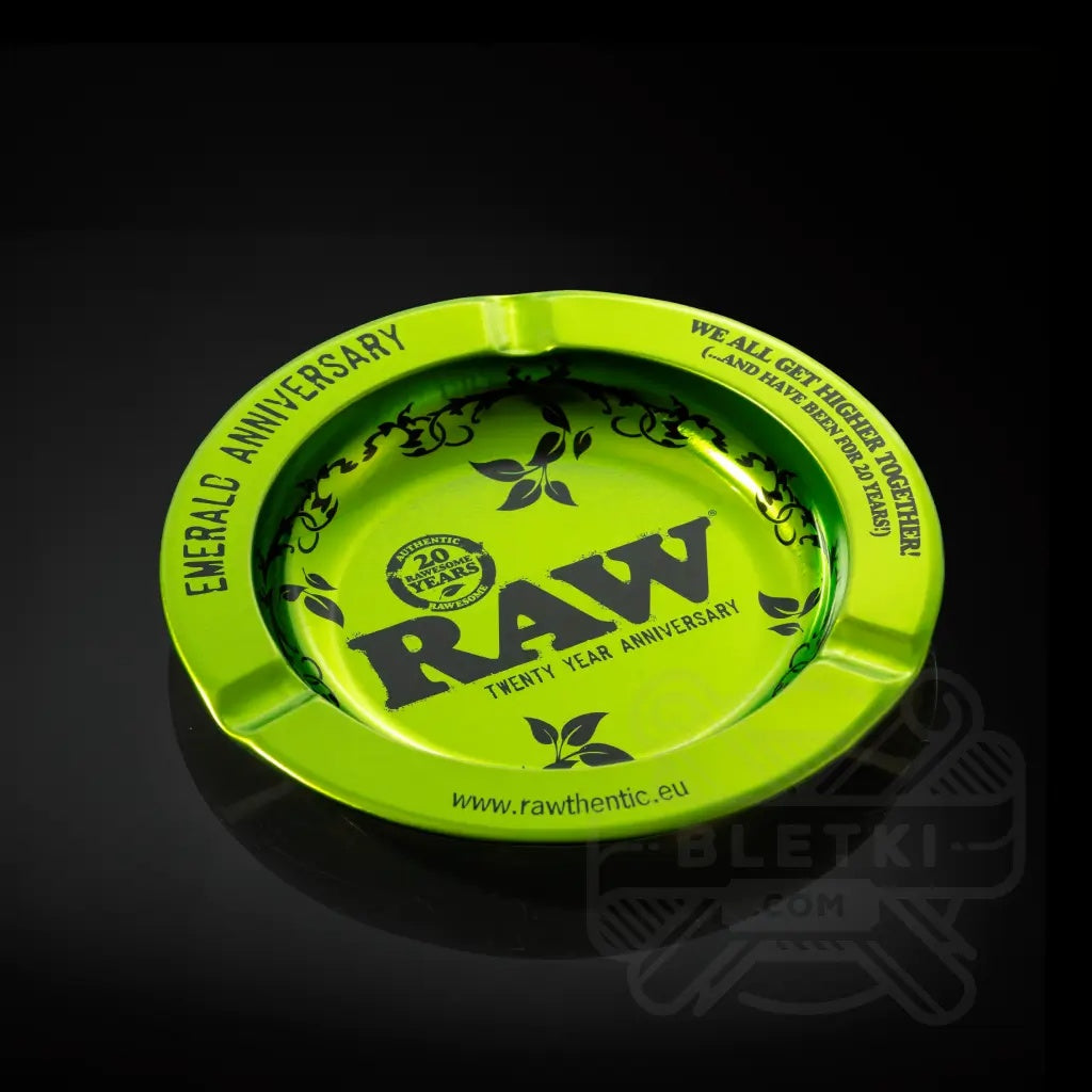 RAW Emerald 20th Anniversary Round Metal Ash Tray | Premium Metal Ashtray