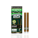 HEMPER Natural Hemp Rolls with Glass Filter Tips – 2-Pack