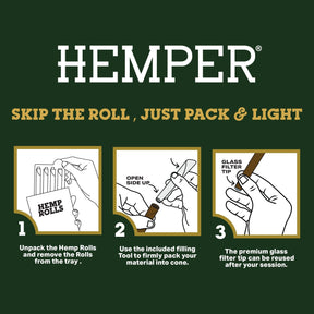 HEMPER Blueberry Flavored Rolls with Glass Filter Tips – 2-Pack