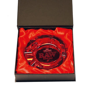 OutonTrip RAW Ruby Red Crystal Decorative Tray | Luxury Glass Home Décor Accent | Elegant Tabletop Display Accessory