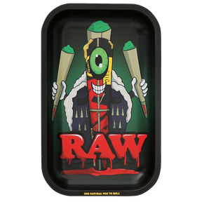 RAW BLACK METAL ROLLING TRAY CONE MONSTER - SMALL