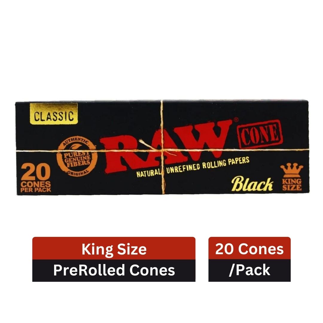 RAW Black Cone King Size - 20 Pre-Rolled Cones