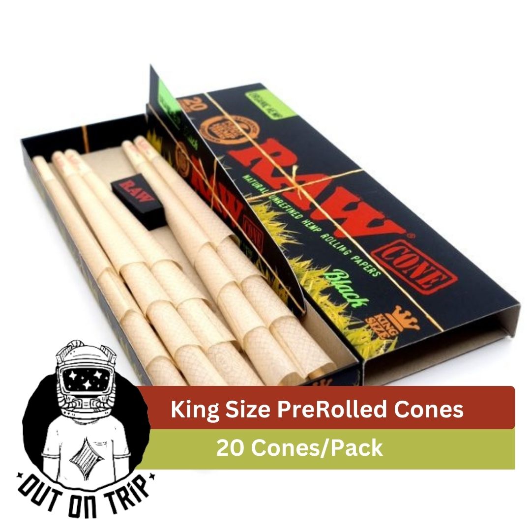 RAW Black Organic Cone King Size - 20 Pre-Rolled Cones