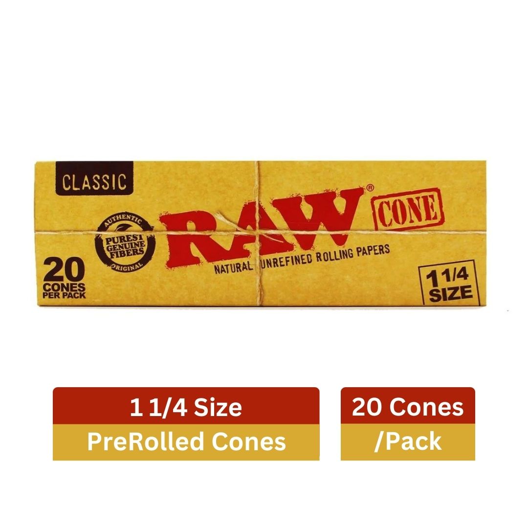 RAW Classic Cone 1 1/4 Size - 20 Pre-Rolled Cones