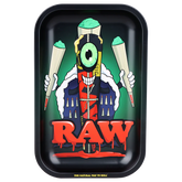 RAW BLACK METAL ROLLING TRAY CONE MONSTER - SMALL