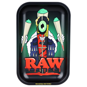 RAW BLACK METAL ROLLING TRAY CONE MONSTER - SMALL