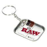 RAW MINIATURE ROLLING TRAY KEY CHAIN - SILVER