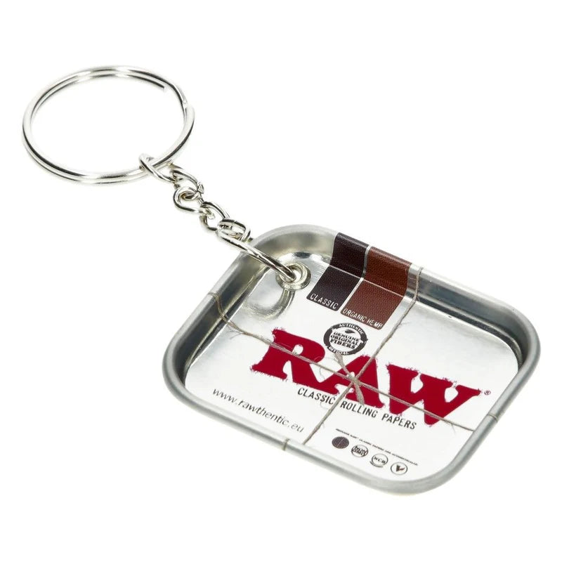 RAW MINIATURE ROLLING TRAY KEY CHAIN - SILVER