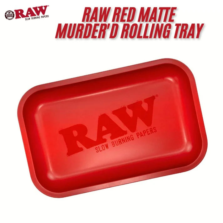 OutonTrip RAW Metal Rolling Tray Small - Red | Premium Durable Metal Rolling Tray