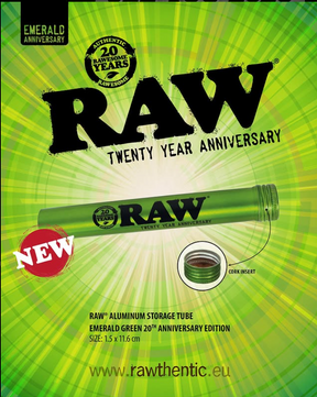 RAW ALUMINUM TUBE GREEN 20TH ANNIVERSARY 15mm x116mm