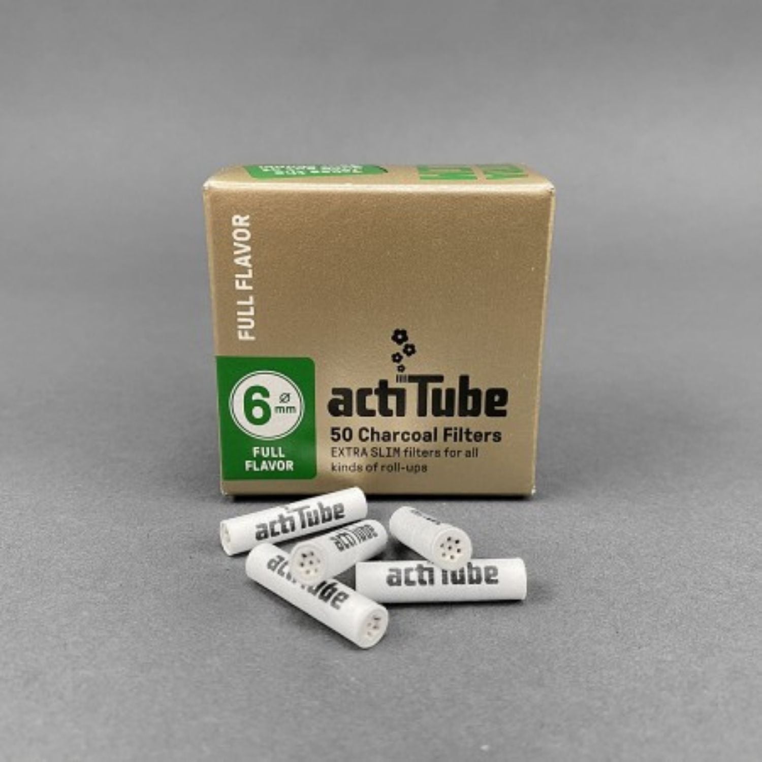 actiTube, Activ Charcoal Slim 6mm Diameter Filters Box 50pcs in box, Active Charcoal Filter, Rolling Equipment, HEADSHOP