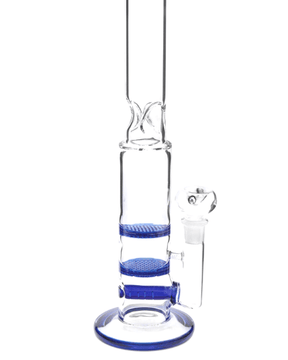 14 Inch Glass Assorted Colors Bong with Double Honeycomb & Inline Percolator