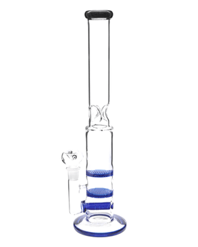 14 Inch Glass Assorted Colors Bong with Double Honeycomb & Inline Percolator