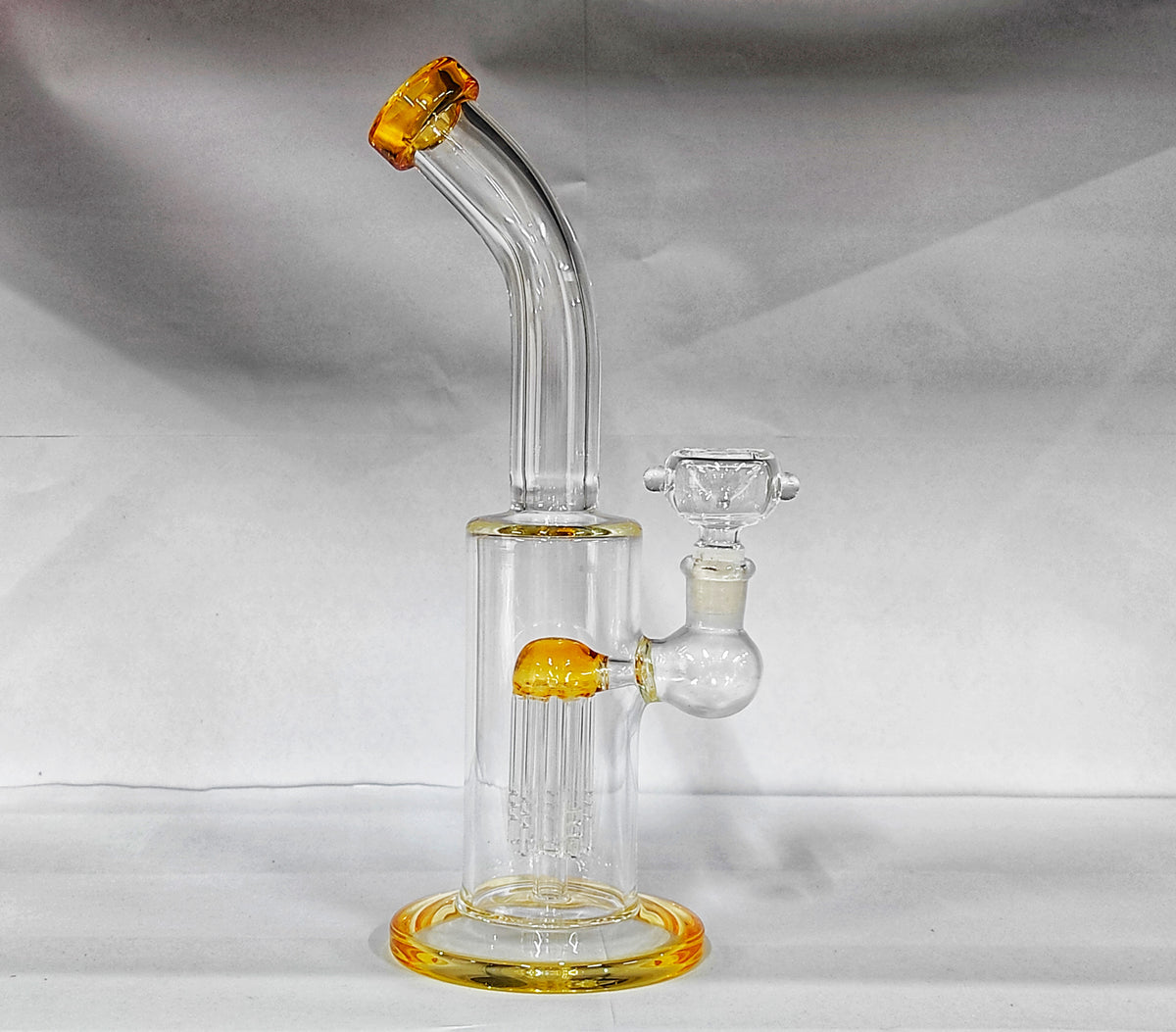 9 Inch Bent Neck Assorted Colors Bong with Tree Percolator