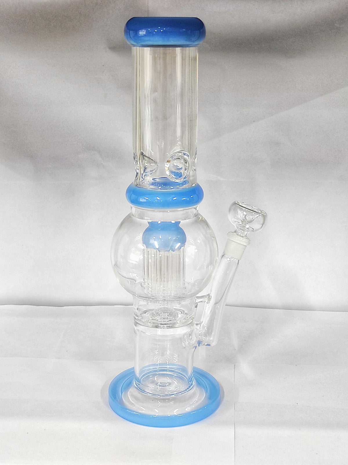 12 Inch Straight Tube Bulb Assorted Colors Bong with Tree Percolator