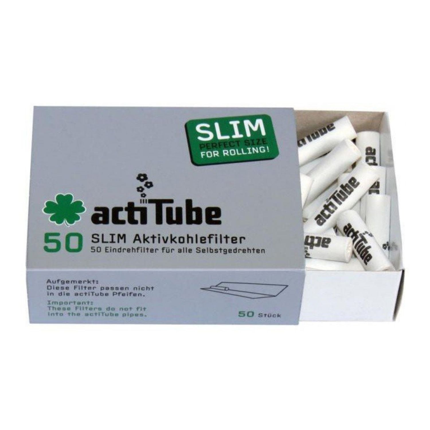 actiTube Slim Activated Charcoal Filters 10-Pack