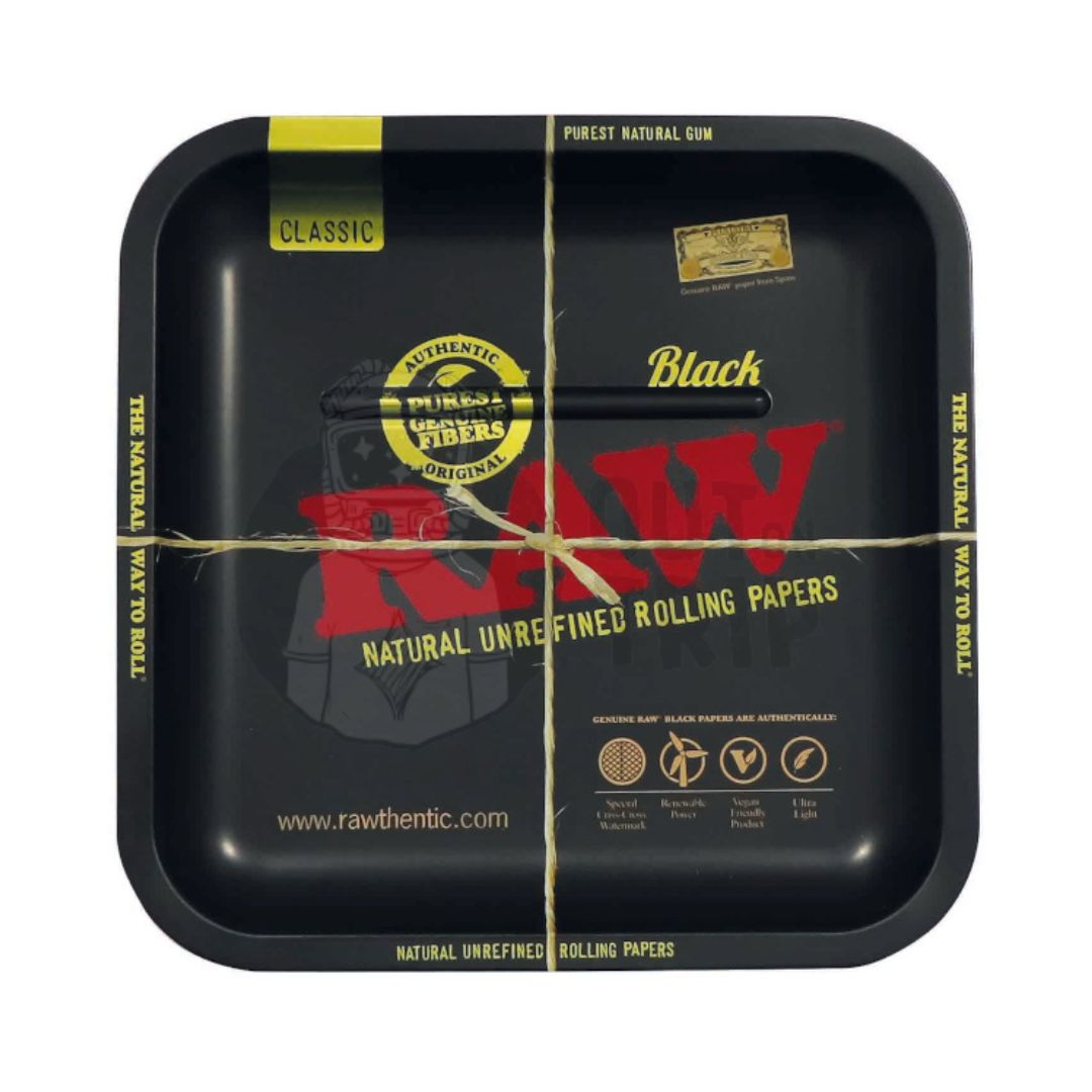 RAW Black Metal SQUARE Rolling Tray - Small