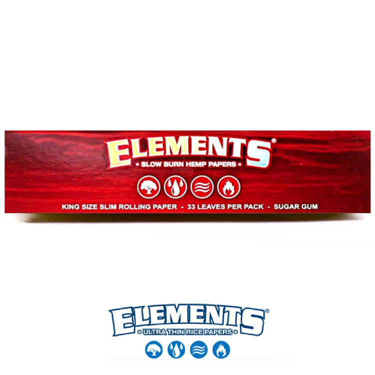 Elements Red king size slim Rolling/Smoking paper