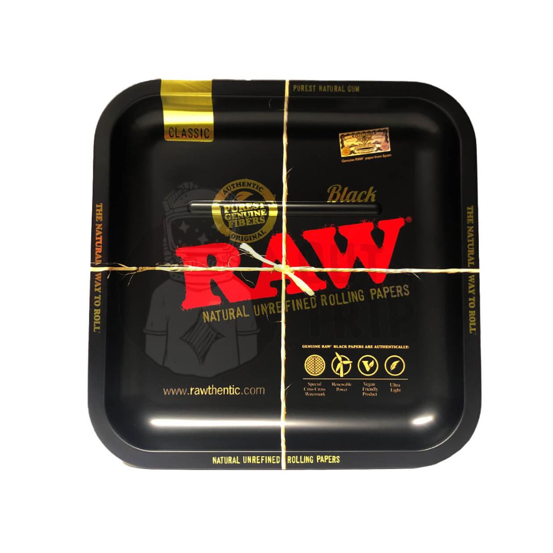 RAW Black Metal SQUARE Rolling Tray - Small