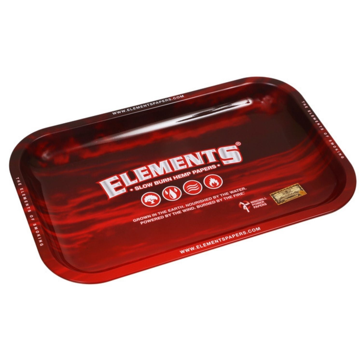 Elements Red Metal Rolling Tray - Small