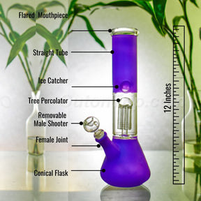 12 Inch Conical Assorted Colors Bong with Tree Percolator and Ice Catcher (Discontinued)