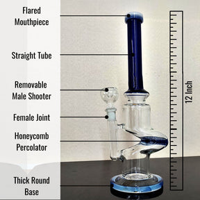12 Inch Crazy Can Assorted Colors Bong with Honeycomb Percolator