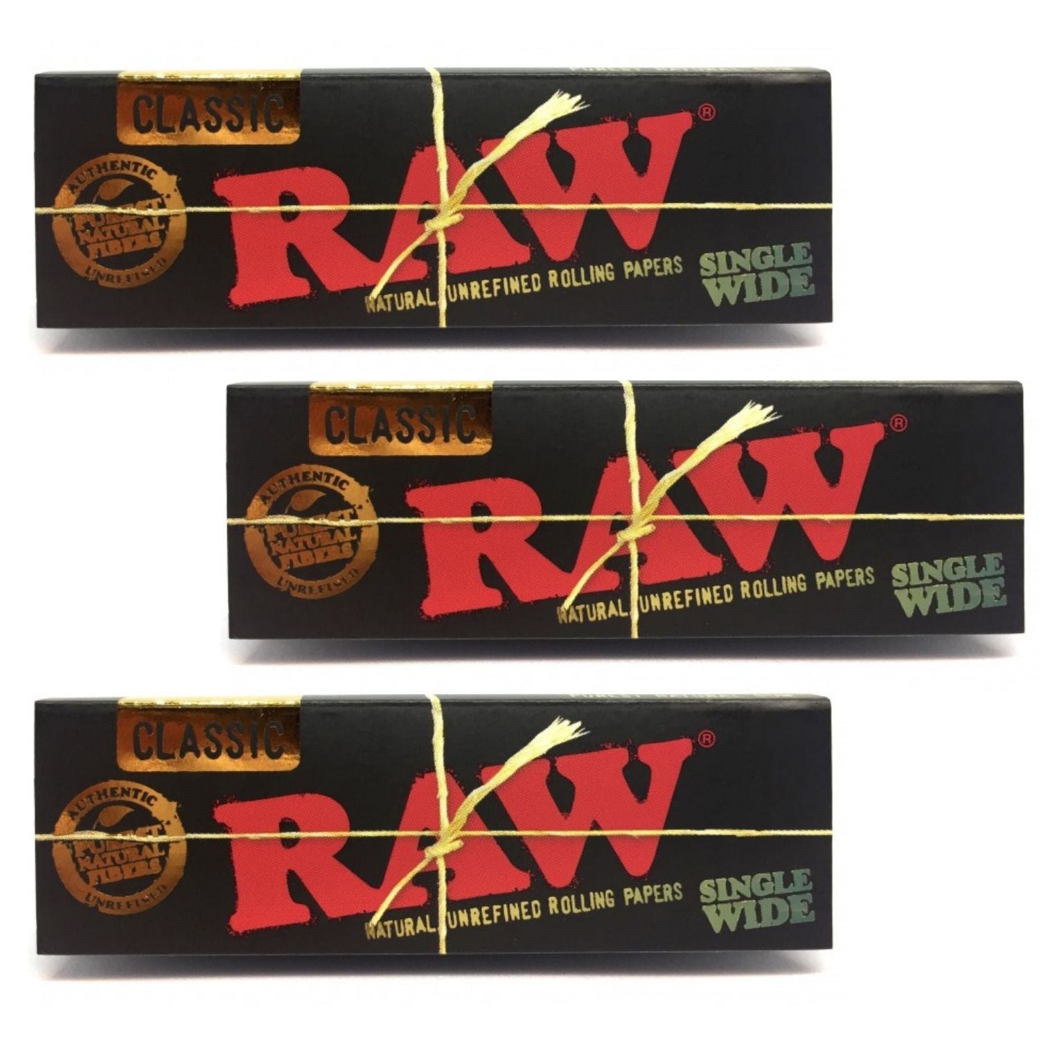 RAW Black Rolling Paper Single Wide - 50 Leaves