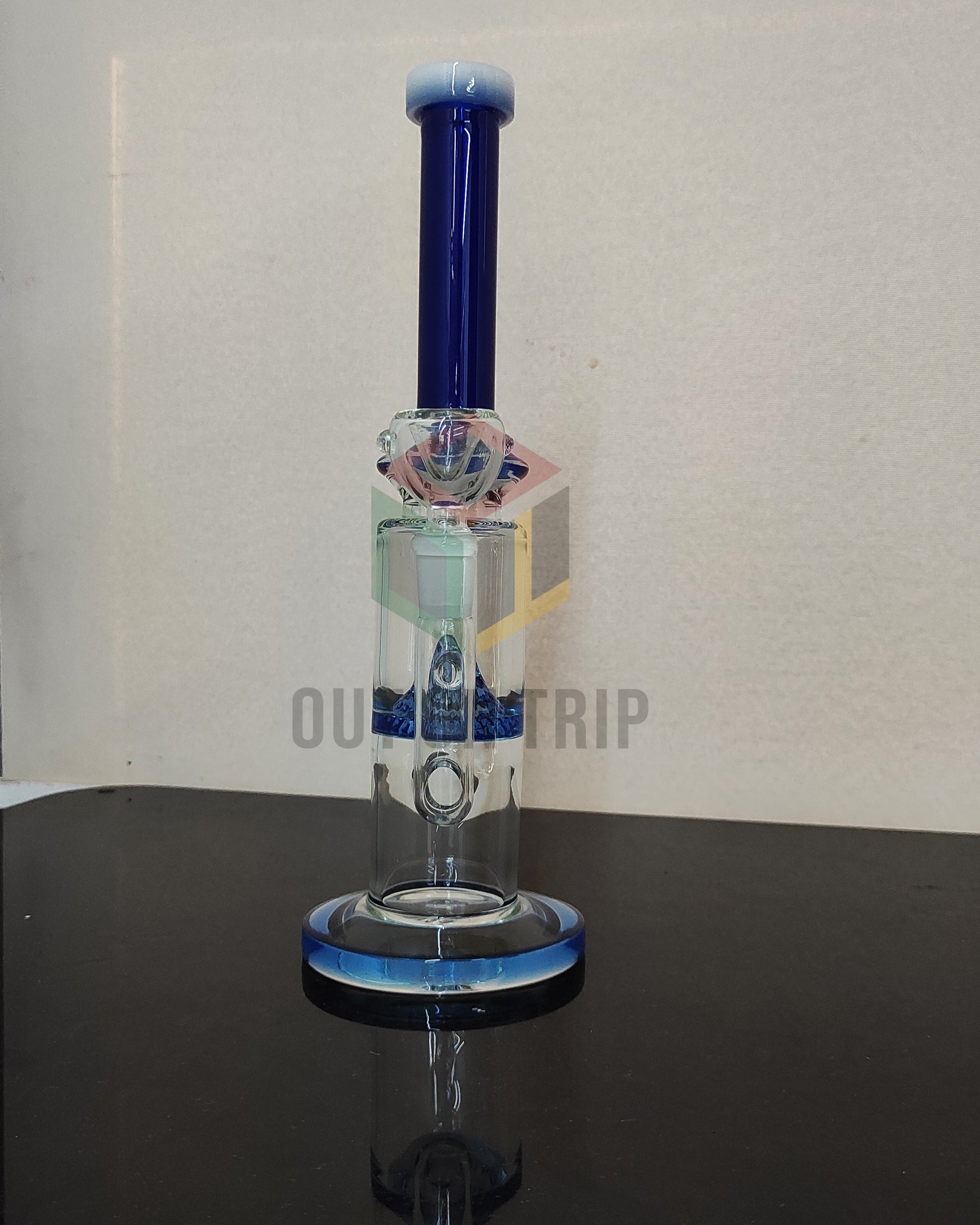 12 Inch Can Assorted Colors Bong with Mountain Percolator (Discontinued)