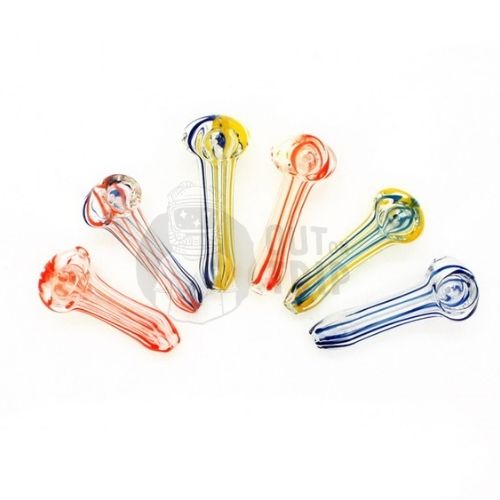 Assorted Colors & Design Peanut Glass Smoking Pipe - 8cm