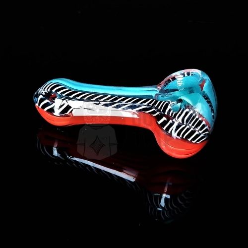 Assorted Colors & Design Peanut Glass Smoking Pipe - 8cm